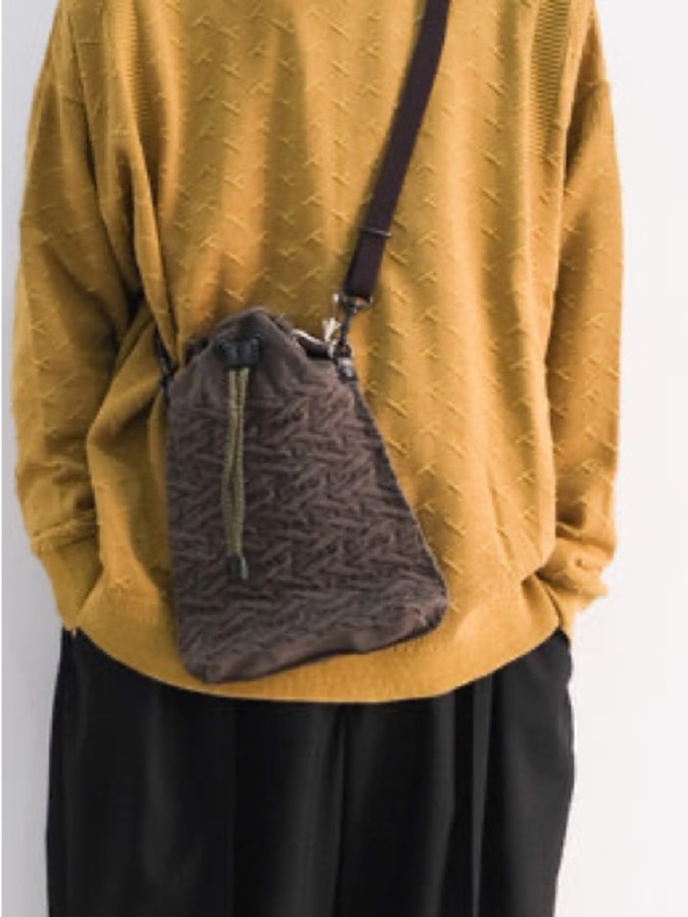 YASHIKI master-piece Ouka Shoulder bag Drawstring Griege Crossbody Unisex 🇯🇵